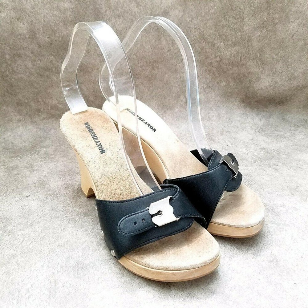 Misdemeanor Womens Zing  Size 8 Black  Leather Sli